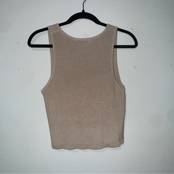 Mini Muse Tan Button-Front Tank Top Vest - Picture 3 of 3